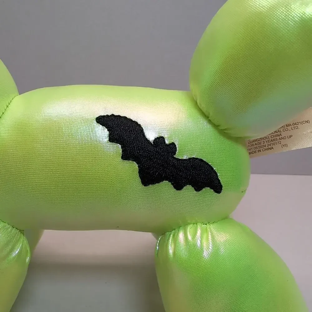 Neon Green Iridescent Balloon Dog Plush Halloween Bat Stuffed Animal MTY‎ Int.
